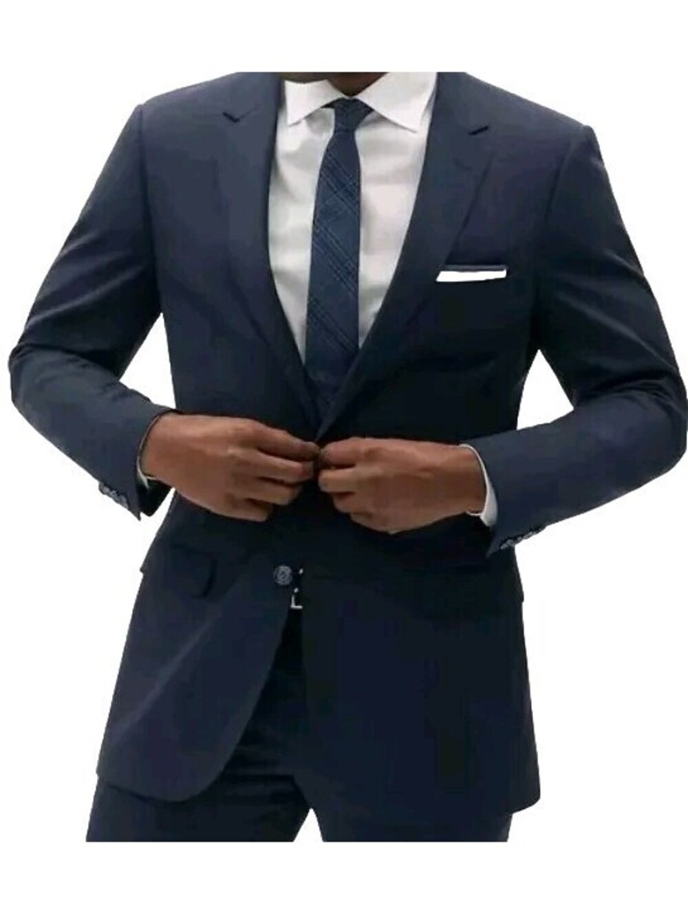 THE GROOMSMAN SUIT Men’s Navy Blue Suit Slim Jacket Sz. 40 Short NEW